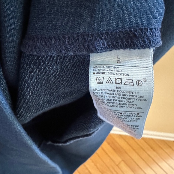 Banana Republic Men's Pullover French Terry Sweatshirt Dark Indigo Size Large - Picture 8 of 8